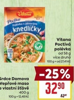 Instantní polévky Poctivá polévka Vitana