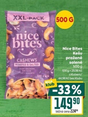 Kešu pražené Nice Bites