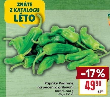Papričky chilli Padrone