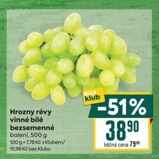 Hrozny bílé bezsemenné