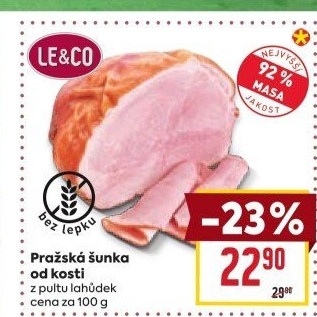 Šunka pražská od kosti nejvyšší jakosti LE&amp