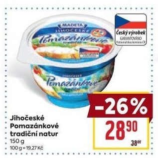 Tradiční pomazánkové Jihočeské Madeta