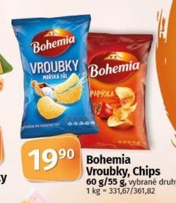 Chipsy Vroubky Bohemia Chips