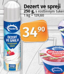 Dezert ve spreji Ranko