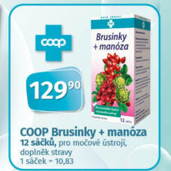 Doplněk stravy pro močové ústrojí Brusinky + manóza Coop