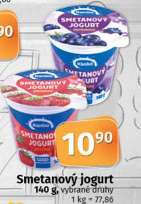 Jogurt smetanový ochucený Ranko