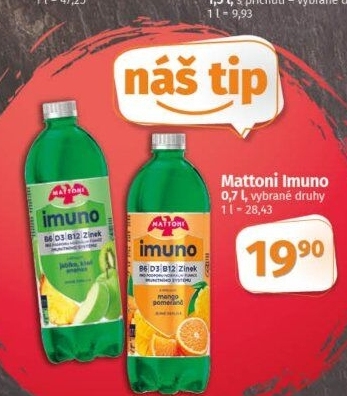 Ochucená voda Mattoni Imuno