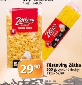 Těstoviny vaječné Zátkovy