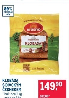 Klobása s divokým česnekem Krásno