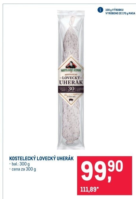 Salám Uherák lovecký kostelecký Kostelecké uzeniny