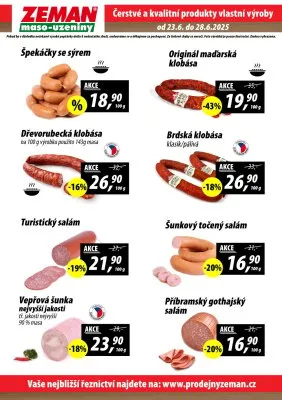 akční leták ZEMAN maso - uzeniny 23.6.2025-28.6.2025