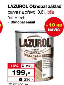 Barva na dřevo Oknobal základ Lazurol