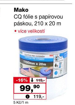 CQ fólie interierová s papírovou páskou Mako