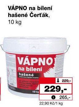 Hašené vápno Čerťák Barvy a laky Hostivař