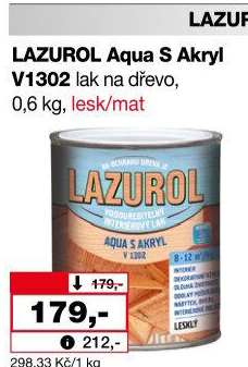 Lak na dřevo Aqua S Lazurol