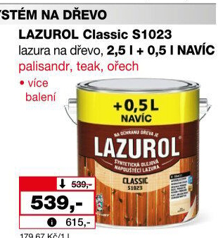 Lazura na dřevo Classic Lazurol