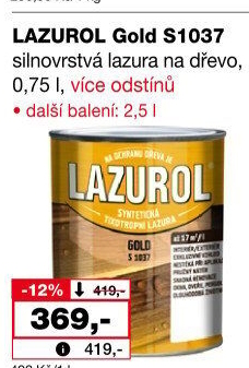 Lazura na dřevo Gold Lazurol