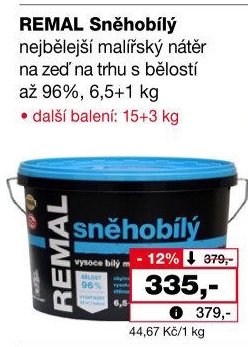 Malířský nátěr Sněhobílý Remal