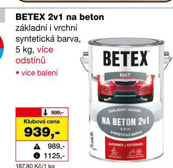 Nátěr 2v1 na beton polomat Betex