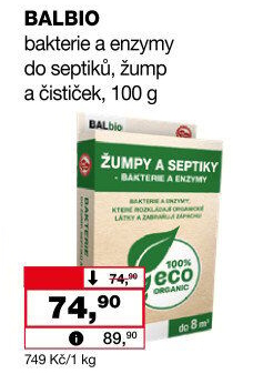 Přípravek Bakterie do žump a septiků BALbio