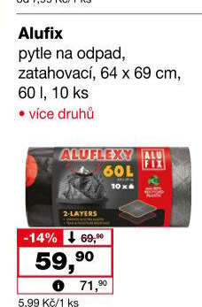 Pytle na odpadky 60 l AluFix