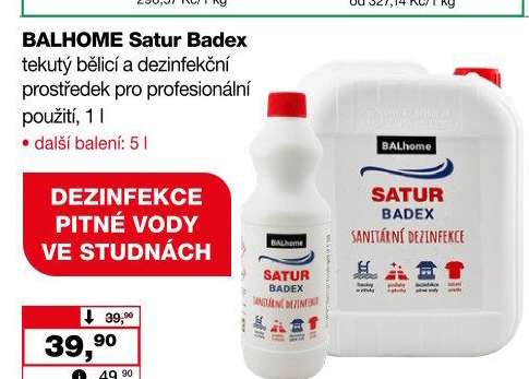 Sanitární dezinfekce Satur Badex