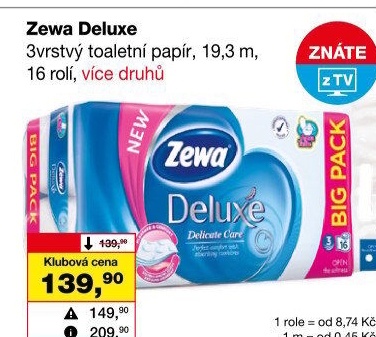 Toaletní papír 3vrstvý Deluxe Zewa