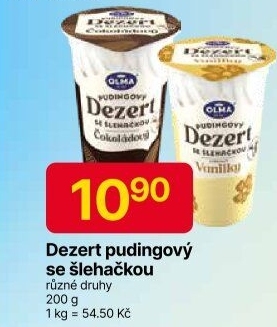 Dezert pudink se šlehačkou Olma