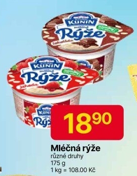 Mléčná rýže Mlékárna Kunín