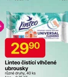 Vlhčené úklidové ubrousky Linteo