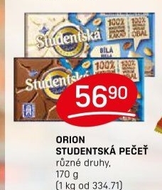 Čokoláda Studentská pečeť Orion