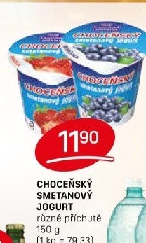 Jogurt smetanový ochucený Choceňský