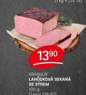 Sekaná lahůdková se sýrem Krahulík