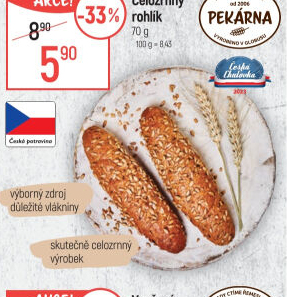 Celozrnný rohlík