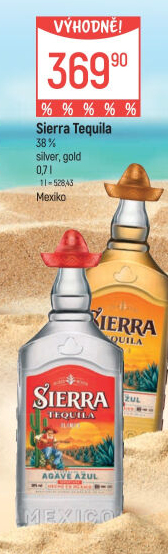 Tequila zlatá Reposado Sierra