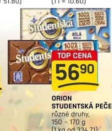 Čokoláda Studentská pečeť Orion