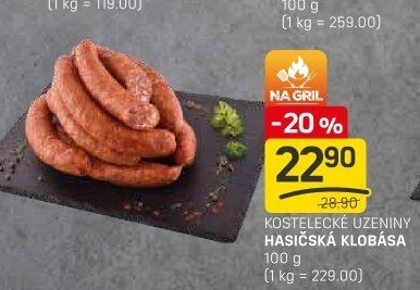 Hasičská klobása Kostelecké uzeniny