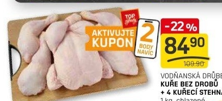Kuře + 4 kuřecí stehna Vodňanské kuře