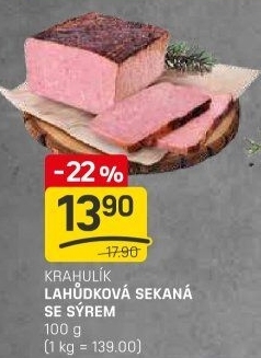Sekaná lahůdková se sýrem Krahulík