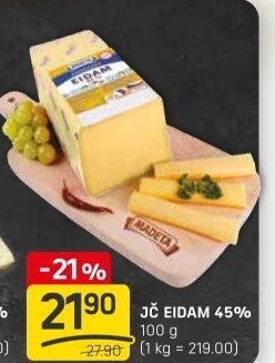 Sýr Eidam Jihočeský 45% Madeta