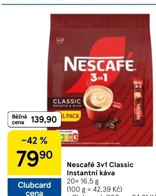 Instantní káva porcovaná Classic 3v1 Nescafé
