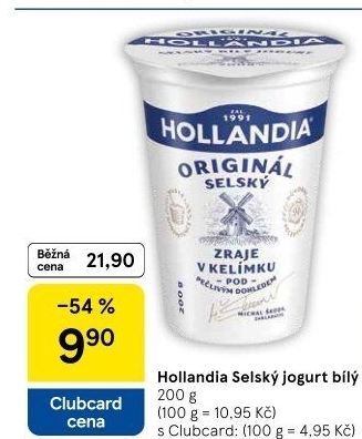 Bílý jogurt selský Hollandia