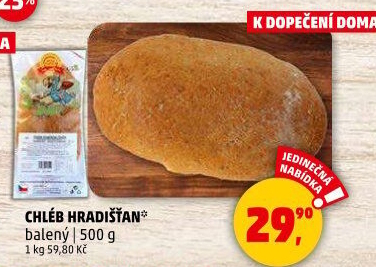 Chléb k dopečení Hradišťan Dodo