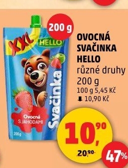 Ovocná kapsička Svačinka Hello