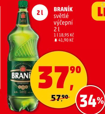 Pivo světlé výčepní 10° Braník