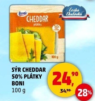 Sýr Cheddar 50% Boni