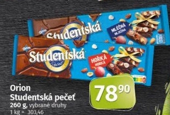 Čokoláda Studentská pečeť Orion