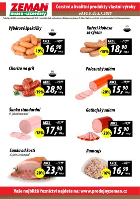 akční leták ZEMAN maso - uzeniny 30.6.2025-5.7.2025