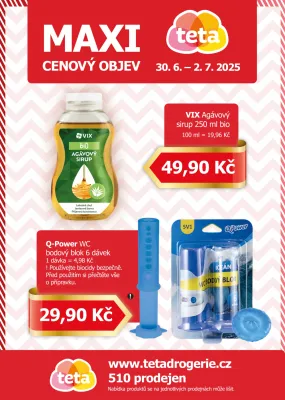 akční leták Teta drogerie 30.6.2025-2.7.2025