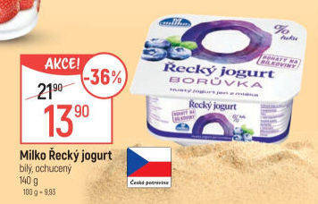 Ochucený jogurt řecký 0% Milko